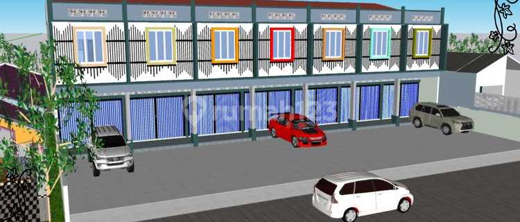 7 new Ruko units in Sambas Pasar Pagi, West Kalimantan, land 4x28 meters, 2 floors, parking area 9 meters. 1