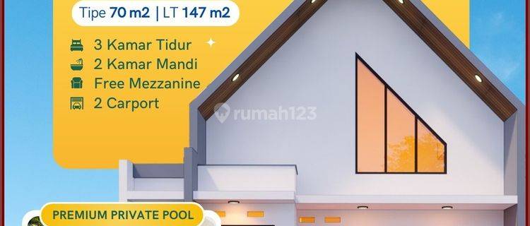 Rumah Villa Di Gamping Dengan Kolam Renang dan Tanah Luas 1