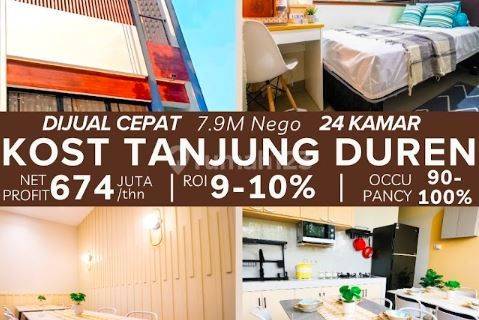 Dijual Kost 4lt di Area Premium Tanjung Duren, Roi 9 10 , Jalan Lebar 1