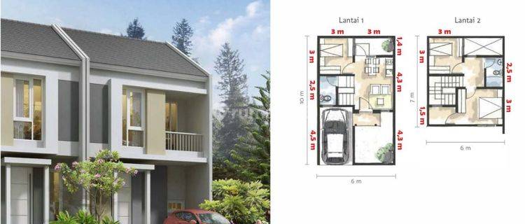 Rumah di Sinthesys 
Jalan purnawarman Pisangan tangsel 2 Lantai SHM Bagus 1