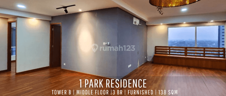 Apartment 1Park Residence 3BR Middle Floor Fully Furnished Siap Huni 1