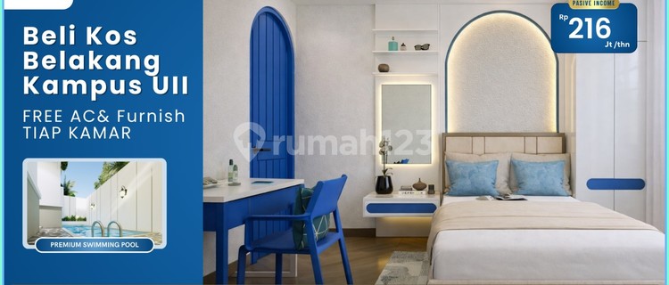 SHM (Freehold) Kos in Sleman, 2 Floors, Ensuite Bathroom, Fully Furnished, Near UII 1