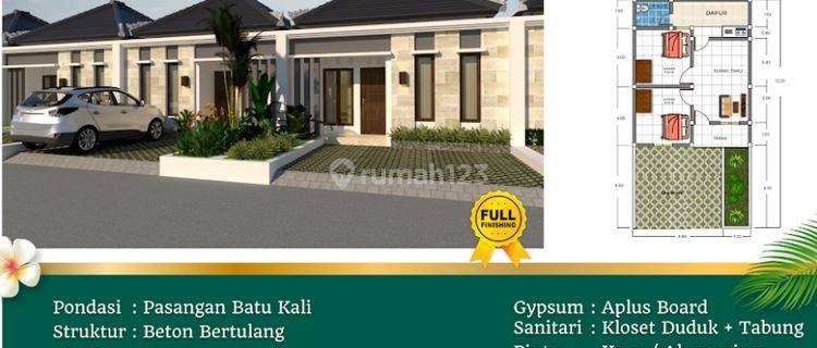  Rumah Murah Tabanan Type 38/72 Unfurnished Baru SHM - Sertifikat Hak Milik di Kerambitan 1