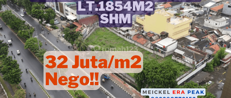 Lokasi Strategis Dijual Kavling di Pusat Kota, Lt.1854m2, SHM 1