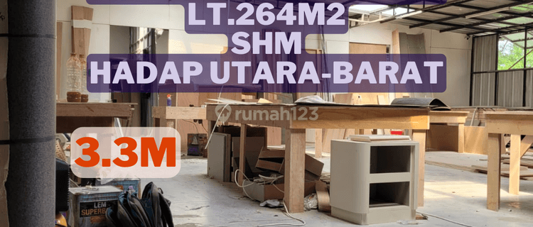 Lokasi Startegis Dijual Gudang Kavling Dpr, Lt.264m2, SHM 1