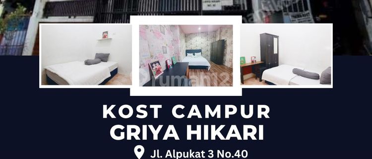 For Rent Mixed Boarding Strategically Located for Students & Employees at Griya Hikari Jl. Alpukat 3 No.40, Tj. Duren, Grogol Petamburan, West Jakarta Cheapest Fully Furnished Book Now !! 1
