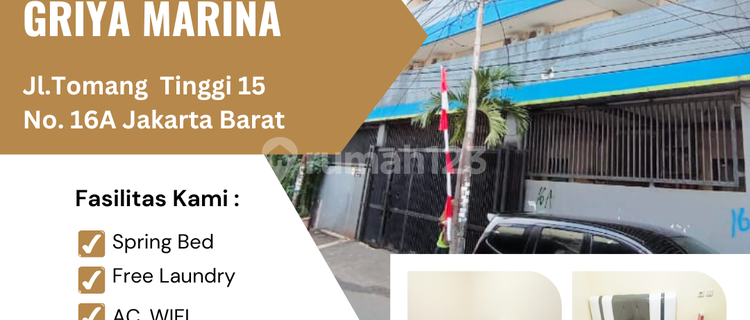 For Rent: Mixed Dormitory Strategic for Employees & Students, Marina House Fully Furnished at Jalan Tomang Tinggi No.16A Grogol, West Jakarta. Very Strategic Location, Cheapest. BOOK NOW!! 1
