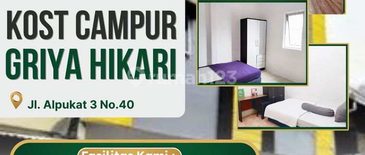 For Rent Mixed Dormitory Strategic for Students & Employees at Griya Hikari Jl. Alpukat 3 No.40, Tj. Duren, Grogol Petamburan, West Jakarta CHEAPEST Full Furnished BOOK NOW !! 1
