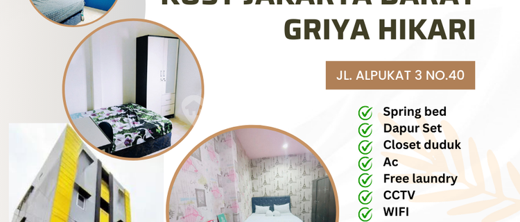 Mixed Dormitory for Rent Strategically Located for Students & Employees at Griya Hikari, Jl. Alpukat 3 No.40, Tj. Duren, Grogol Petamburan, West Jakarta CHEAPEST Fully Furnished BOOK NOW !! 1