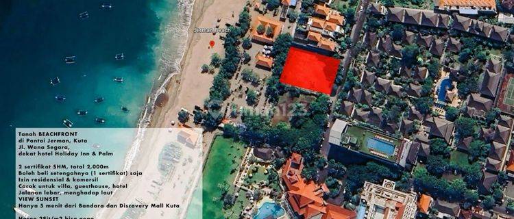 Dijual Tanah Beachfront Pantai Jerman Jl Wana Segara Kuta Bali 1