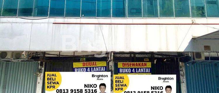 RUKO LAMA 4 LANTAI, LB 265M2, HGB, JALAN 2 MOBIL, GARASI BEBAS, COCOK KANTOR, GUDANG, DAERAH BISNIS, DALAM KOMPLEKS 1