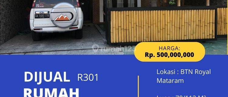 Rumah BTN Mataram type 70/112 M2 di Perumahan Royal Mataram R301 1