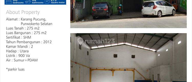 Disewa Gudang Parkir Luas Lokasi Purwokerto Utara 1
