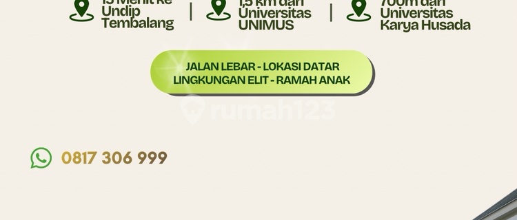 Rumah Semarang Kota Sambiroto Dekat Java Mall Unimus Rs Wongso Undip 1