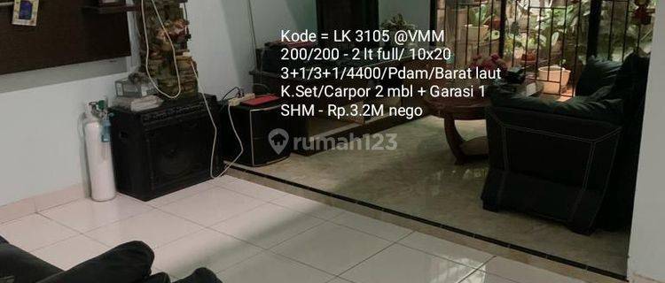 Rumah bagus 2 lantai siap huni di Villa melati mas 1