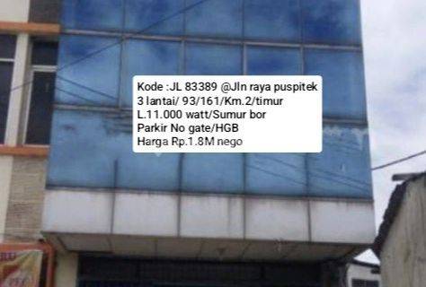 Ruko 3 Lantai Di Pinggir Jalan Raya Puspitek 1