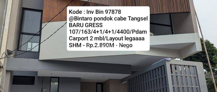 Rumah Baru Gress Minimalis Modern @bintaro Tangsel 1