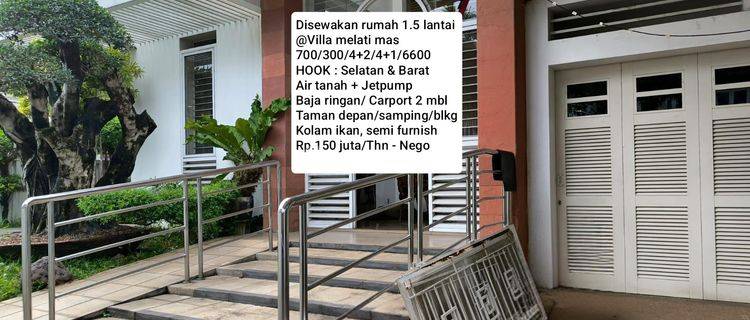 Disewakan Rumah Luas Asri @ Villa Melati Mas 1