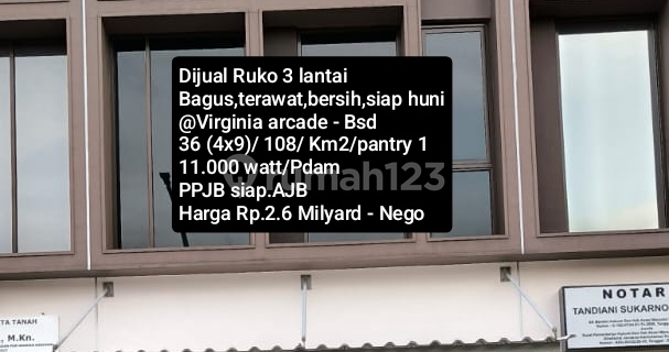 For Sale 3-Story Good Shophouse Ready to Occupy @ Virginia Arcade BSD 1