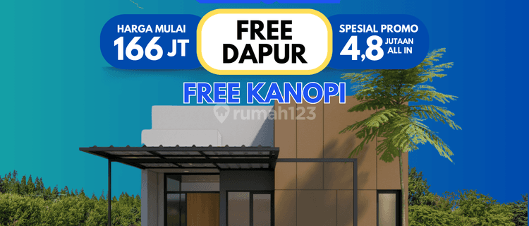 Promo Rumah 4,8 Jutaan Free Kanopi Dan Free Dapur  1