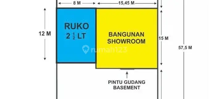 Tanah di jl raya utama ada rk 2,5lt & showroom 1