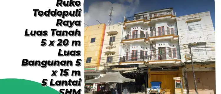 Disewakan Ruko5lt di Jalan Toddopuli Raya(rd) 1