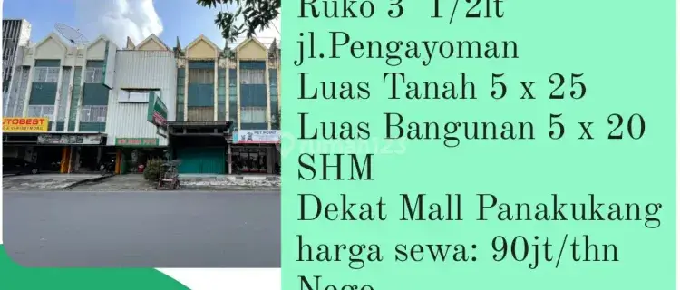 Disewakan Ruko3lantai di Jalan Pengayoman (cc) 1