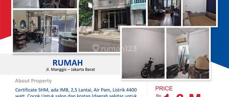 Dijual Rumah Cocok Untuk Salon Dan Kost2an Luas 50 M2 di Jl Manggis Jakarta Barat 1