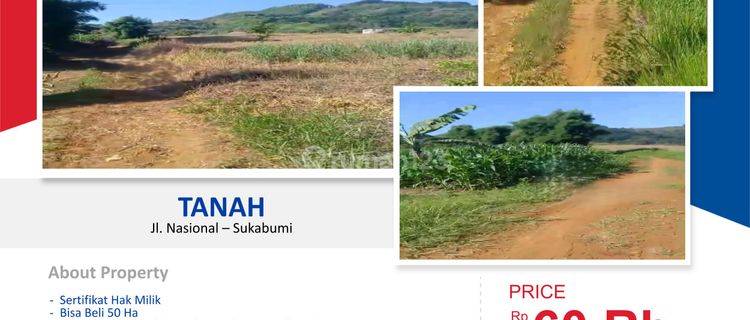 DIJUAL Lahan Subur Strategis Dekat Jl. Nasional  Sukabumi 1