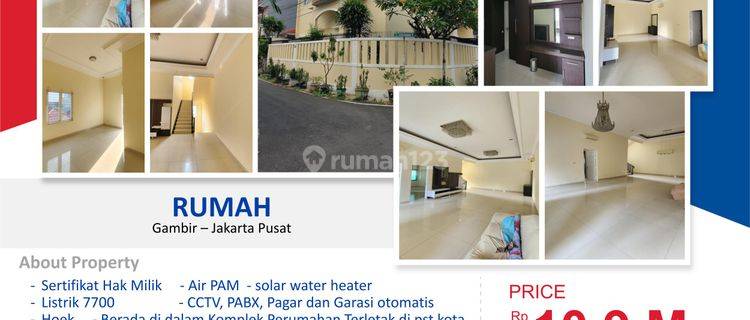 Dijual Rumah 3 Lantai FURNISHED Siap Huni Jarang Ada di daerah Gambir Jakarta Pusat 1