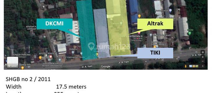 Tanah Siap Bangun di Jl. A Yani Banjar Baru Kalimantan Selatan  1