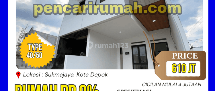 Rumah 2 Lantai 600 Jutaan Lokasi Dekat Jalan Tole Iskandar Depok 1