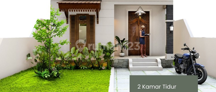 Modern Semi Joglo House, Rice Field View in East Sleman 1