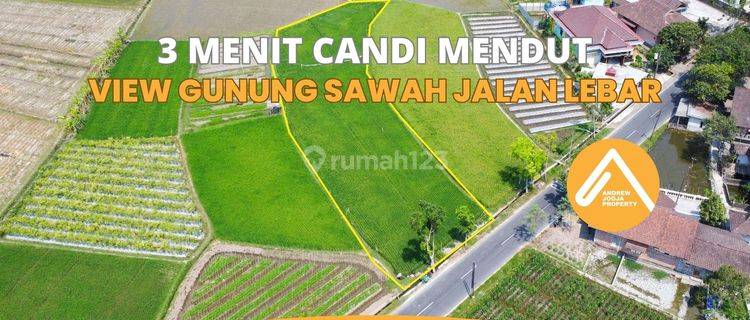 Tanah 7 Menit Ke Borobudur View Gunung Sawah Jalan Lebar 1