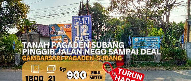 Tanah Pinggir Jalan Raya Pagaden Subang Pusat Pertemuan Arus 1