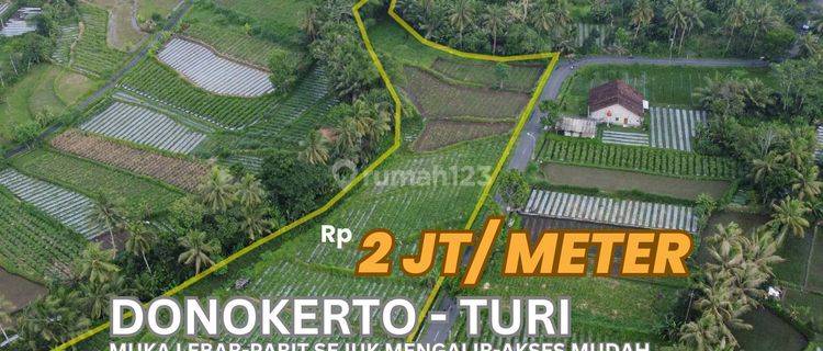 Jual Tanah View Sawah Gunung Dikelilingi Parit Muka Lebar 1