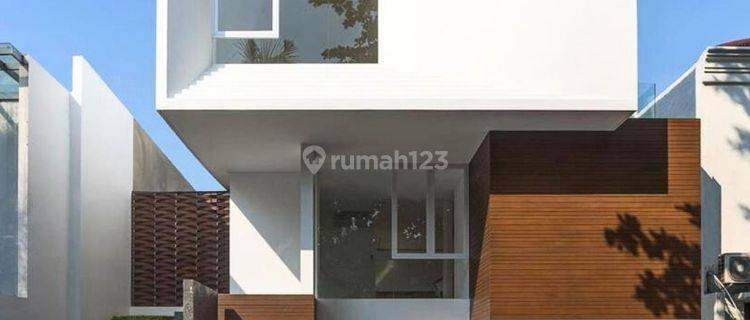 TWISTED BOX HOUSE 2 FLOORS DESIGN TROPICAL MODERN BY ATELIER RIRI PONDOK INDAH, ROOFTOP WITH BBQ AREA SPECIAL BASEMENT ENTERTAIMENT ROOM 1