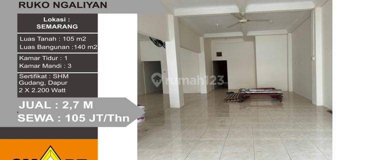  Ruko di Ngaliyan Semarang LB 140 m² SHM 1