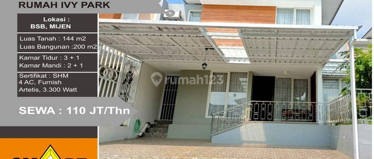  Rumah IVY PARK DISEWAKAN Furnished Bagus SHM 200 m2 di BSB City SEMARANG 1