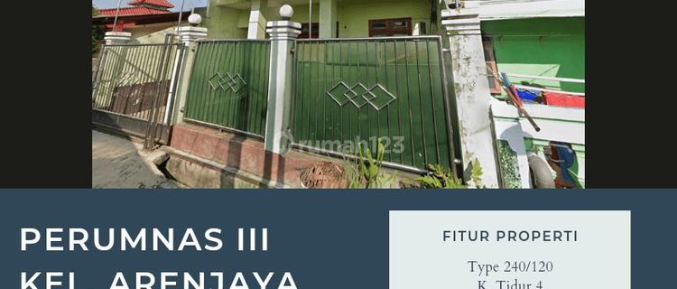 DIJUAL RUMAH PERUMNAS III KEL. ARENJAYA KOTA BEKASI - PROSES LELANG 1