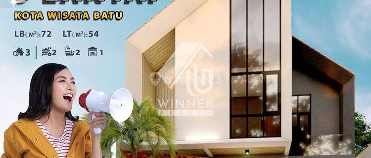 Rumah 3 Lantai Rooftop Unfurnished Shm Di Kota Wisata Batu, Batu 1