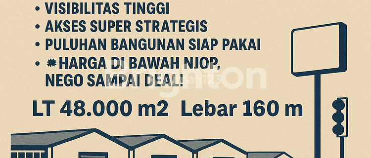JUAL MURAH DIBAWAH NJOP!!! PERGUDANGAN LT 4,8ha Lebar +- 160 m2. Jl. RAYA CIANJUR BANDUNG ( Cikolotok ) 1