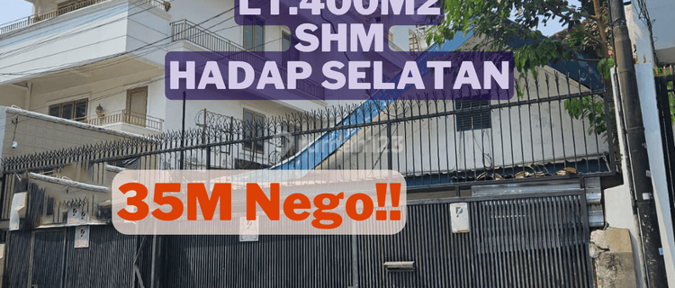 Dijual Tanah Alaydrus Beserta Bangunan, Lt. 400m2, Shm, Hadap Selatan 1