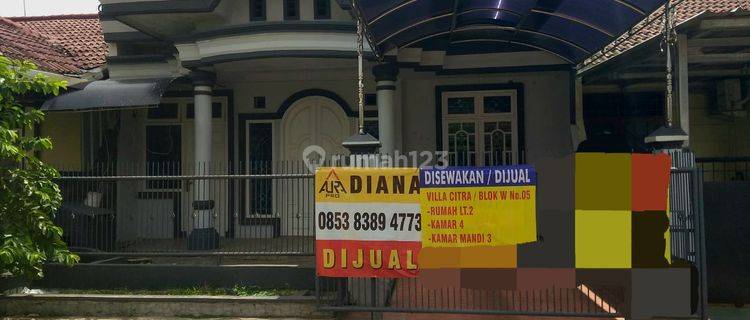 RUMAH BAGUS DISEWAKAN/DIJUAL DI PERUMAHAN ELITE VILLA CITRA 1