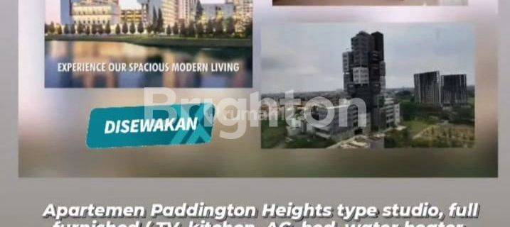 BURAAN HOT LISTING, APARTEMEN PADDINGTON HEIGHTS NORTH, STUDIO, FULL FURNISHED, AVAILABLE JULI AWAL 1