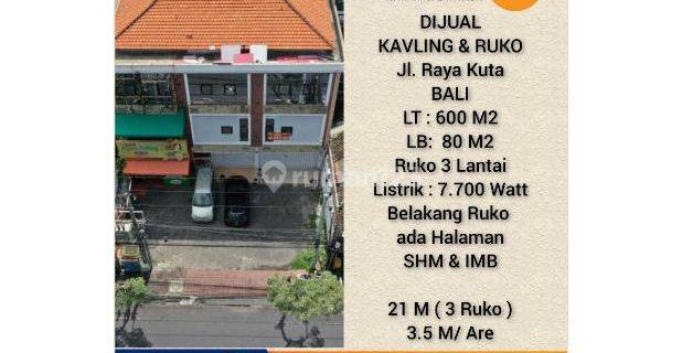 3 Unit Ruko Kavling Raya Kuta Bali 1