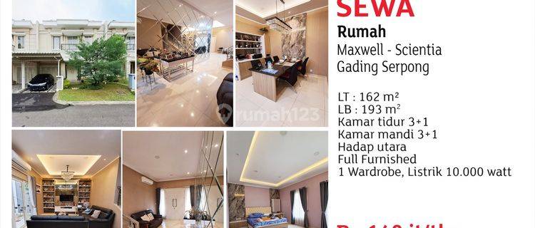 Sewa Rumah Maxwell Scientia Gading Serpong 1