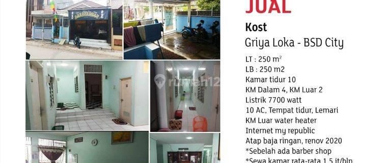 Dijual Rumah Kost Griya Loka Bsd 1