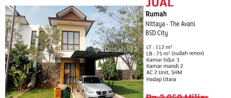 Jual Rumah Nittaya The Avani Bsd City 1