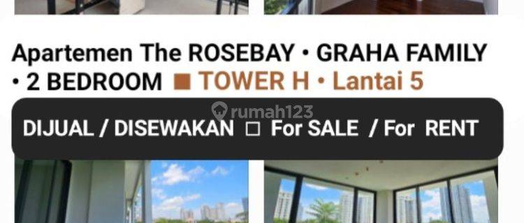 Dijual / Disewakan Apartemen Rosebay Graha Family Tipe 2 Bedroom Tower H - Unit Corner - Best View Golf Dan Pool  1